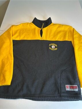 NFL Pittsburgh Steelers Yellow and Black Quarter-Zip Sweater